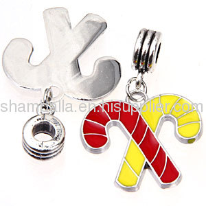 european Christmas Candy Cane Charm Wholesale