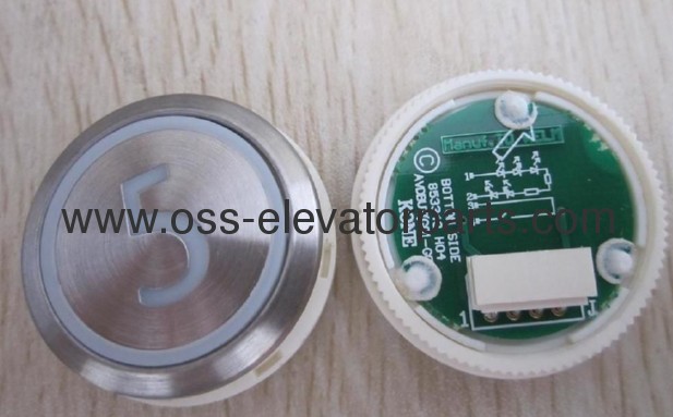 Push button round silver cover red light3AVDBUT (PCB 853343H04)