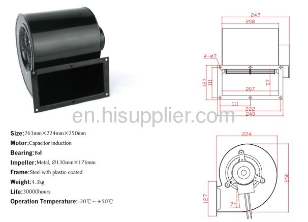 Crow flow fans 263mmx224mmx250mm bearing ball