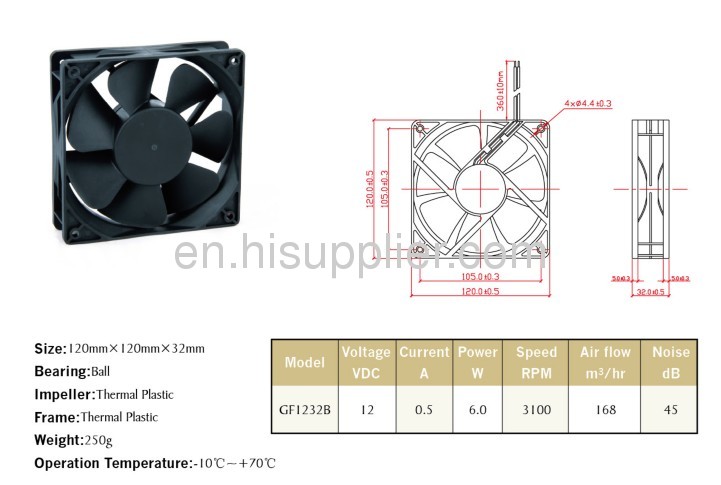 Axial Fans GF-1232 120mmx120mmx32mm