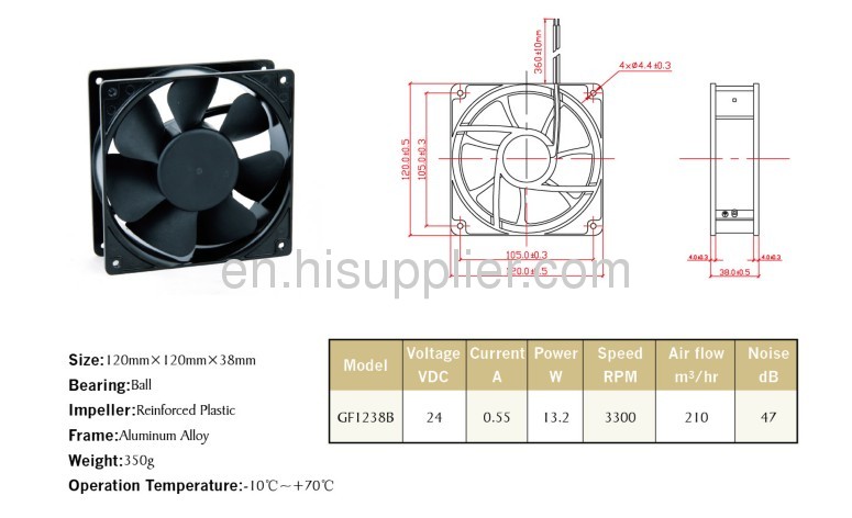 Axial Fans GF-1238 120mmx120mmx38mm