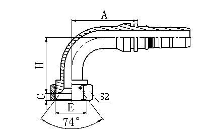 26793-W 90° JIC FEMALE 74° CONE SEAT HYDRAULIC HOSE FITTING PIPE FITTING COUPLING