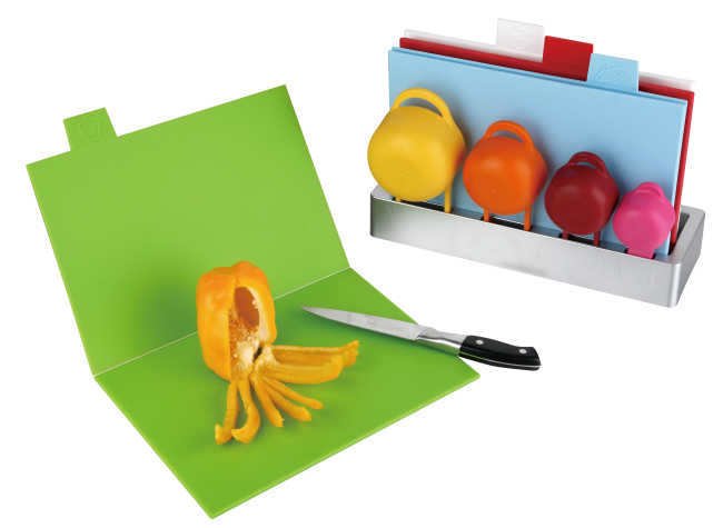 4pcs set chopping board with 4pcs measuring cup (folding and un-folding each 2pcs )