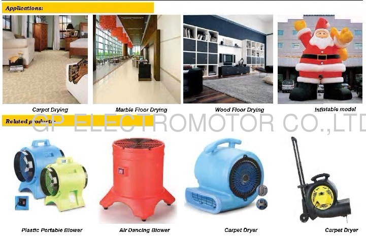 3-speeds Portability Air Mover Carpet Dryer with high powered motor for carpet and floor drying