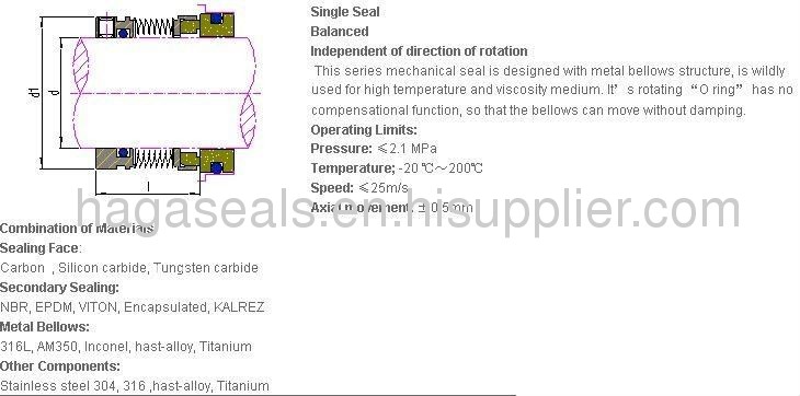 HG 680 John Crane 680 type for metal bellows seal