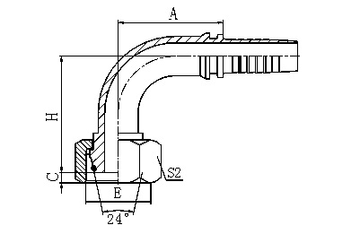 20492/20492-T 90° METRIC FEMALE 24° CONE O-RING L.T. HYDRAULIC HOSE FITTING PIPE FITTING COUPLING