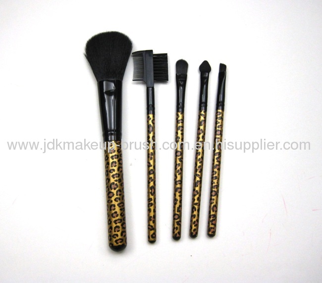 Sheep Hair Leopard Print Makeup Brushes Set 