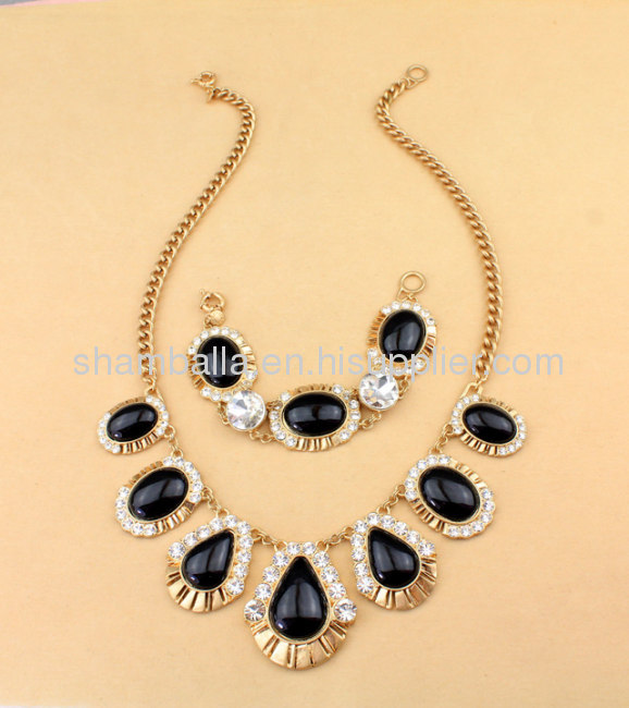 Fashion lady J.C REW Swarovski crystal Vintage Necklace Bracelet Set