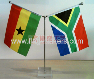 CustomY style table flag with Square white Crystal stand