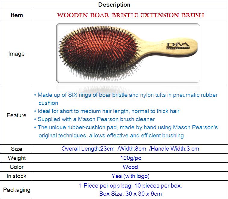 Boar Bristle Bamboo Brush / Hair Extension Brush