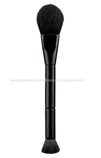 Duo end Powder Brush with Black wooden handle