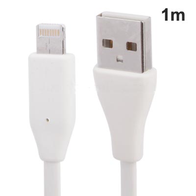 Noodle Style OEM Version Lightning 8 Pin USB Sync Data / Charging Cable for iPhone 5, iPad mini, iTouch 5, Length: 1m 