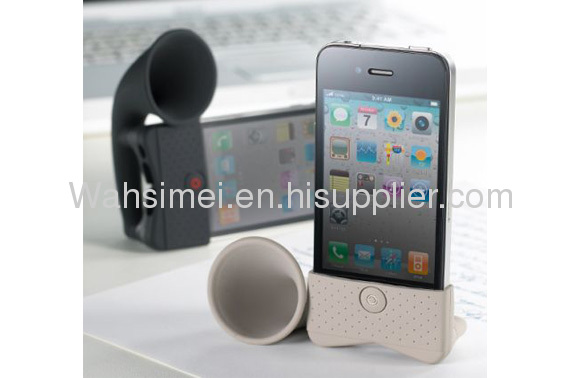 2012 new arrival horn silicone speakers for iphone