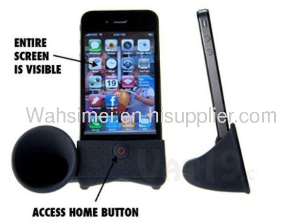 2012 new arrival horn silicone speakers for iphone
