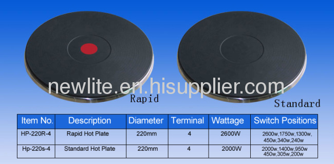 2500-3000w cast iron Standard and rapid Hotplate