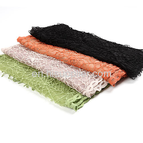 Fashion Cream Openwork Lace Pashmina Scarves Wholesale