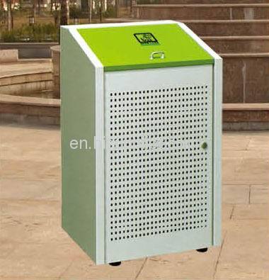 Outdoor iron garbage can