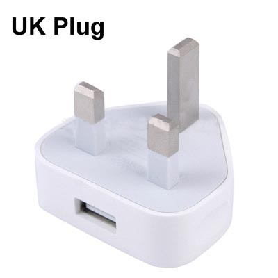 UK Plug USB Charger Adapter for Apple iPhone 5, 5V / 1A 