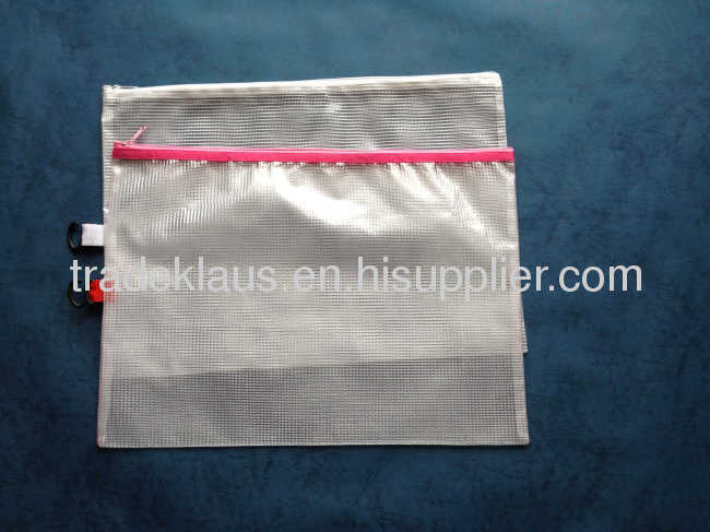 PVC soft-touch and thin mesh zipper school bag, six-colors.