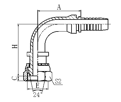 20591/20591-T 90°METRIC FEMALE 24°CONE O-RING H.T.DIN3865HYDRAULIC TUBE FITTING HOSE FITTING PIPE FITTING