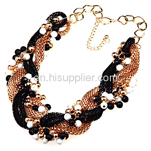 Fashion Colorful Seed Beads Chunky Braided Snake Chain Necklace Cheap