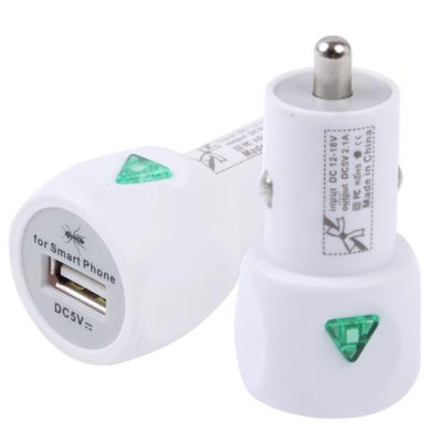 USB Mini Car Charger with Power Switch for iPhone 5 / iPhone 4 & 4S / iPad 3 / iPad 2 / iPod, Output: DC 5V / 2.1A
