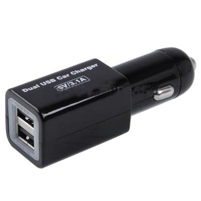 Dual USB Car Charger for iPhone 5 / iPhone 4 & 4S / New iPad / iPad 2 / iPod, Output: DC 5V / 2.1A, DC 5V / 1.0A (Black)