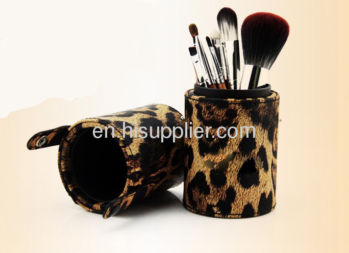 Synthetic Hair7PCS Cosmetic brush kit with Leopard Cup Holder