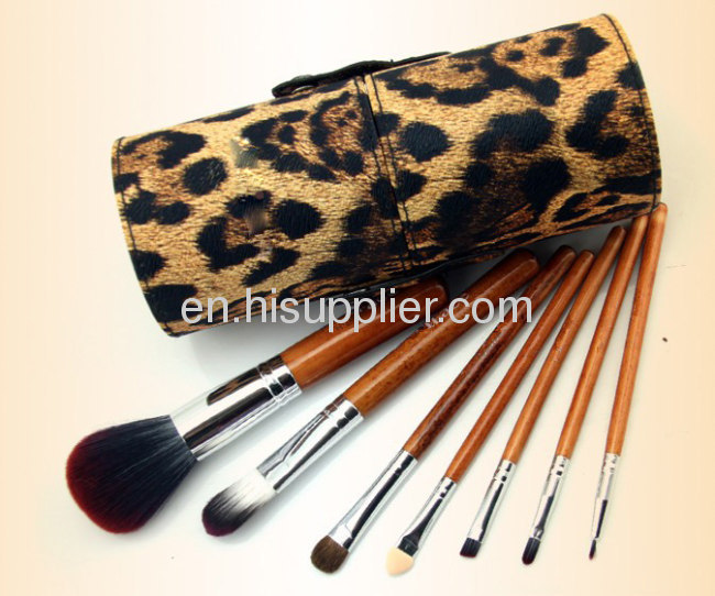Synthetic Hair7PCS Cosmetic brush kit with Leopard Cup Holder