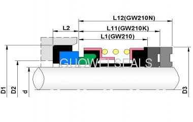 Single-Spring elastomer bellows shaft Seal