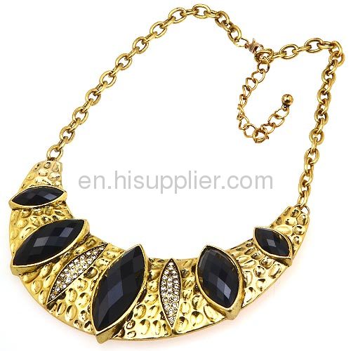 Wholesale Vintage Jewelry Chunky Crescent Bib Choker Necklace Pendant