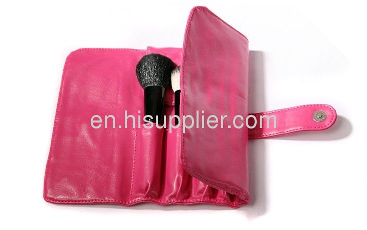 10pcs Pink Cosmetic Brush Set with Pink PU Pouch