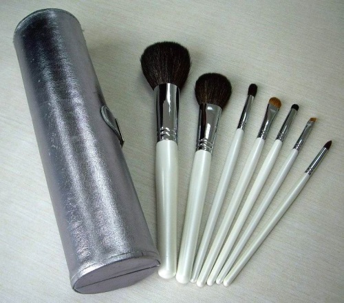 7PCS White Make up Kit brush with Copper ferrule 