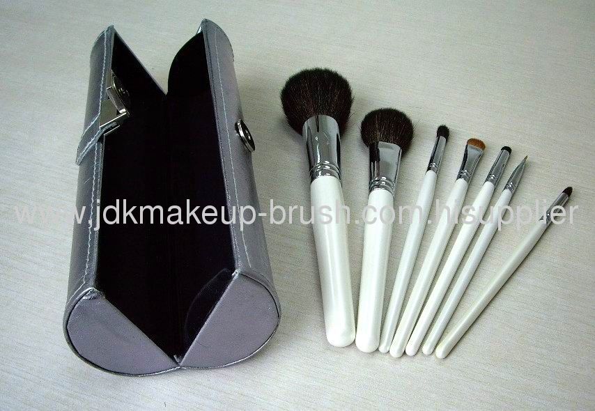 7PCS White Make up Kit brush with Copper ferrule 