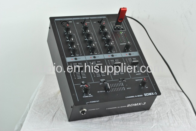 Professional3 channel DJ mixer with USB SDMX-3