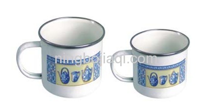 White hello kittyporcelain enamel metal cup without cover for camping