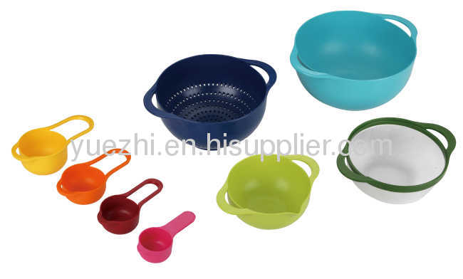 8PC multi-coloured mixing bowl set