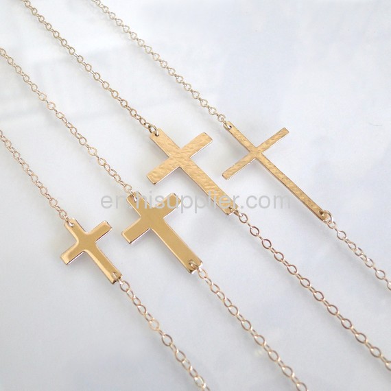 Cheap 925 Sterling Silver Sideways Cross Necklace Wholesale