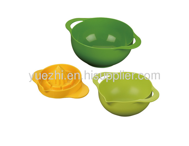 3pc Multi--coloured mixing bowl set