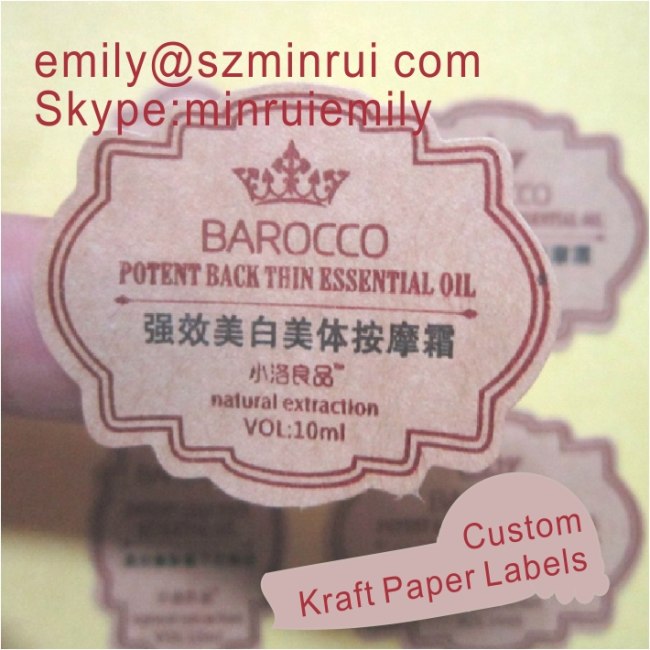 Custom Cosmetics Adhesive Labels,Cosmetics Kraft Adhesive Labels