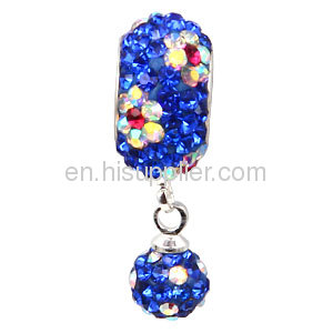 Wholesale Large Hole Dangle Pave Crystal Charms For european