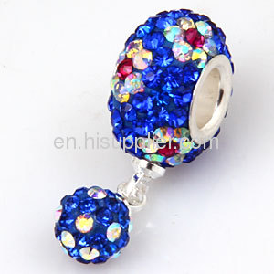 Wholesale Large Hole Dangle Pave Crystal Charms For european