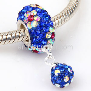 Wholesale Large Hole Dangle Pave Crystal Charms For european