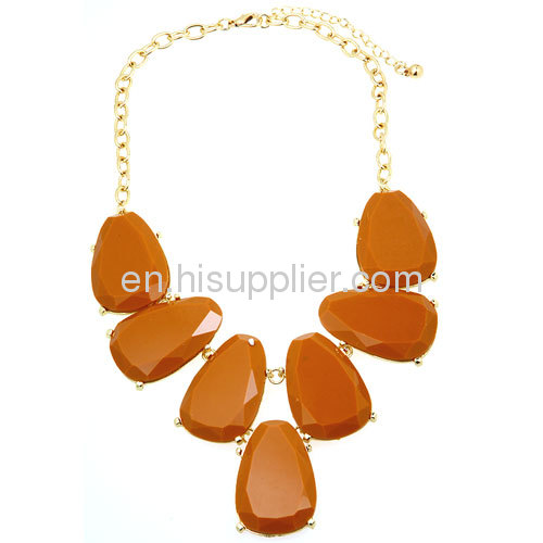 2013 Trendy Costume Jewelry Teardrop Resin Stone Necklace
