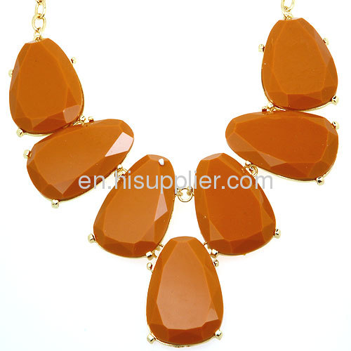 2013 Trendy Costume Jewelry Teardrop Resin Stone Necklace