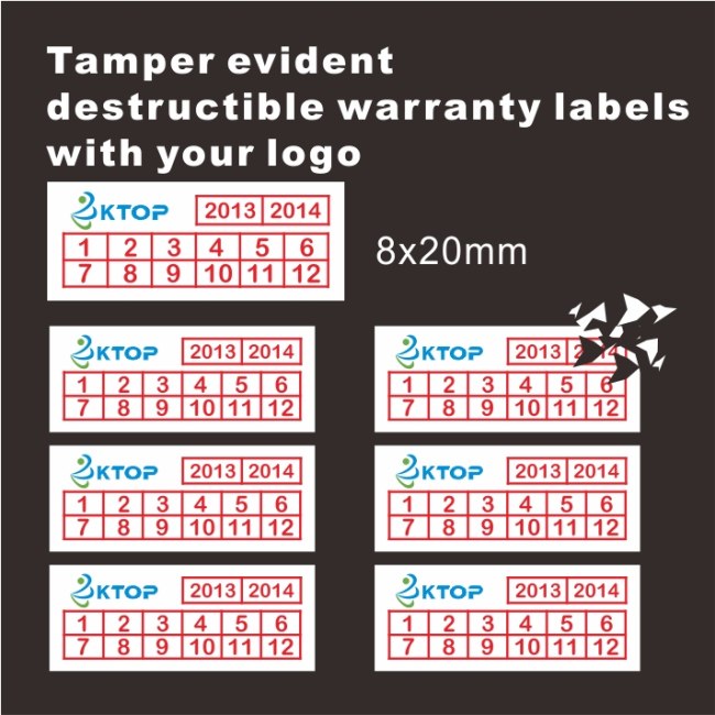 Custom Security Destructive Warranty Labels,Warranty VOID If Damaged Date Warranty Stickers