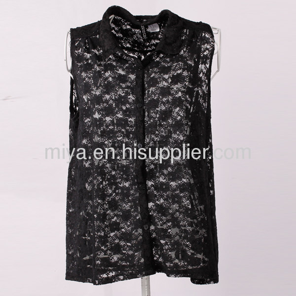 black lady lace sleeveless tops