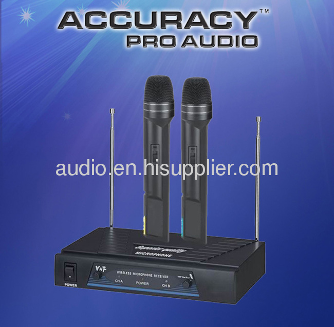 PROFESSIONAL VHF DUAL CHANNEL WIRELESS MICROPHONE VHF-202 