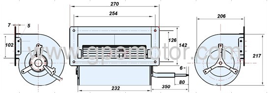 FCU and Heat exchanger EC double inlet Centrifugal Blower with intelligent and electric-RD1D146