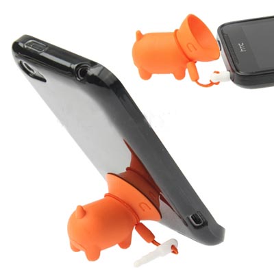 Cute Dog Mobilephone Device Stand / Anti-dust Stopper (Orange) 